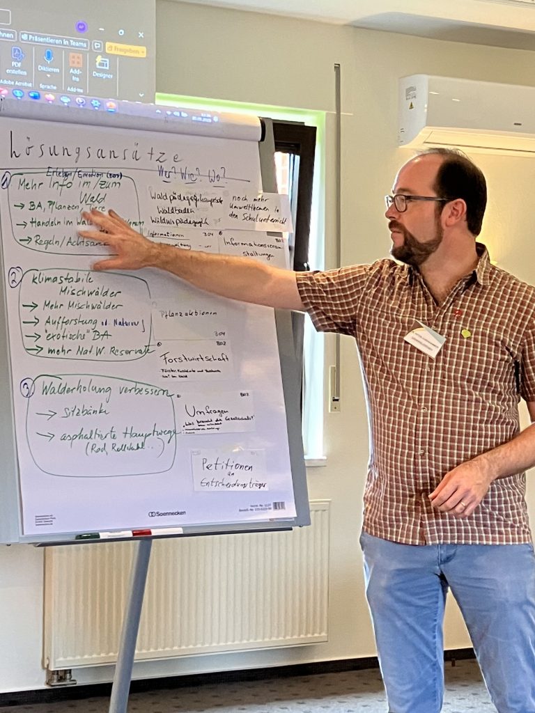 Workshopszene des Projektes KommZuSinus mit Dr. Peter Aurenhammer